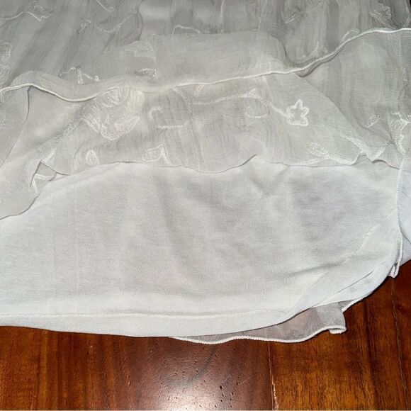 Belle France daisy chain cold shoulder silk blend sequin lined top sz L EUC - Picture 5 of 15